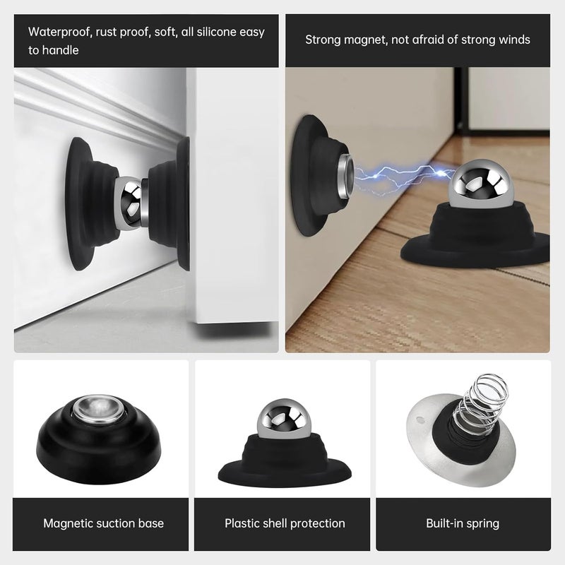 Lsaixl Magnetic Door Holder for RV, Magnetic RV Door Stopper, Strong Magnetic Baggage Door Catch Latch for RV, Camper, Travel Trailer, Motor Home, Boat Compartments, Cargo (Black) - Image 3